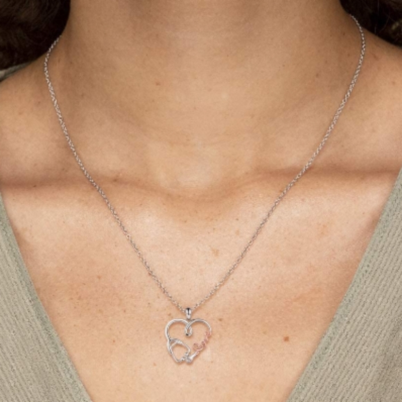 925 Sterling Silver Stethoscope Heart Pendant - Picture 3 of 4